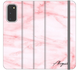 Personalised Cotton Candy Heart Marble Samsung Galaxy S20 Case