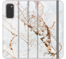 Personalised Cracked Marble Bronze Initials Samsung Galaxy S20 Case