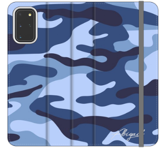 Personalised Cobalt Blue Camouflage Initials Samsung Galaxy S20 Plus Case