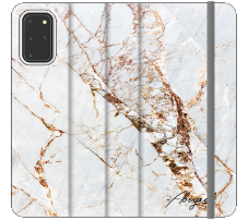 Personalised Cracked Marble Bronze Initials Samsung Galaxy S20 Plus Case
