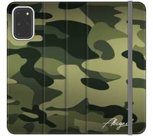 Personalised Green Camouflage Initials Samsung Galaxy S21 Plus Case