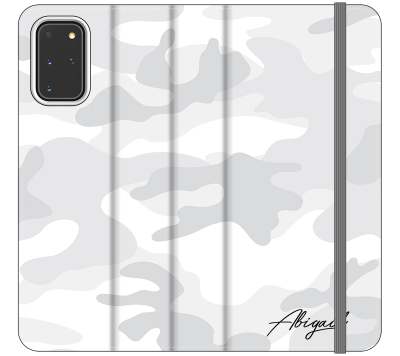 Personalised White Camouflage Initials Samsung Galaxy S20 Plus Case