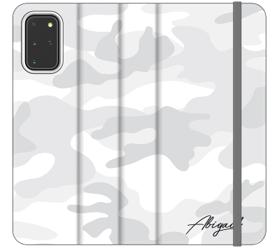 Personalised White Camouflage Initials Samsung Galaxy S21 Plus Case