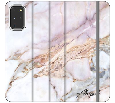 Personalised White Galaxy Marble Name Samsung Galaxy S21 Plus Case