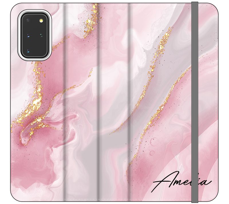 Personalised Luxe Pink Marble Name Samsung Galaxy S20 Plus Case