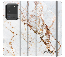 Personalised Cracked Marble Bronze Initials Samsung Galaxy S21 Ultra Case