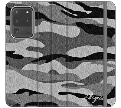 Personalised Grey Camouflage Initials Samsung Galaxy S20 Ultra Case