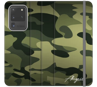 Personalised Green Camouflage Initials Samsung Galaxy S20 Ultra Case