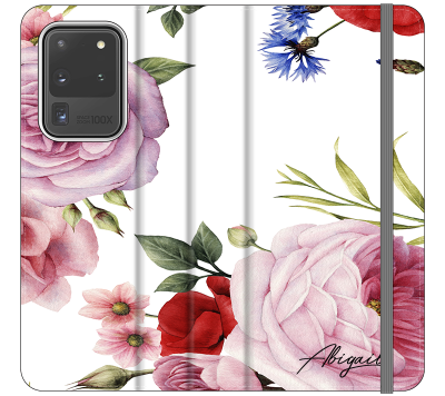 Personalised Floral Blossom Initials Samsung Galaxy S21 Ultra Case