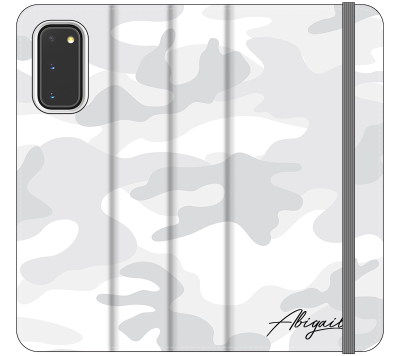Personalised White Camouflage Initials Samsung Galaxy S22 Plus Case