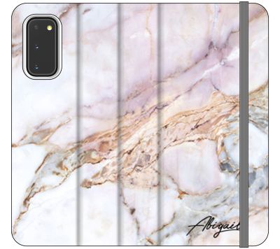 Personalised White Galaxy Marble Name Samsung Galaxy S21 Case