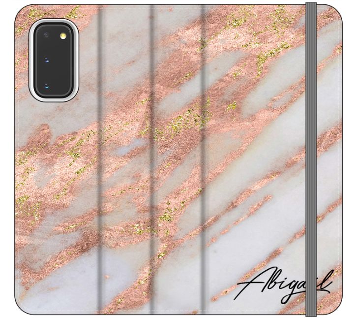 Personalised Aprilia Marble Initials Samsung Galaxy S20 Case