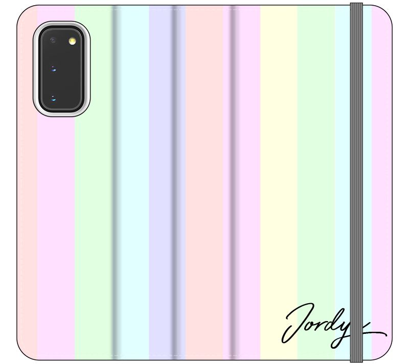 Personalised Pastel Stripes Samsung Galaxy S20 Case