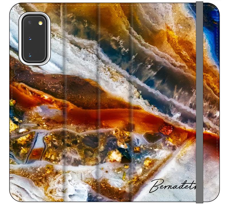 Personalised Colored Stone Marble Initials Samsung Galaxy S20 Case