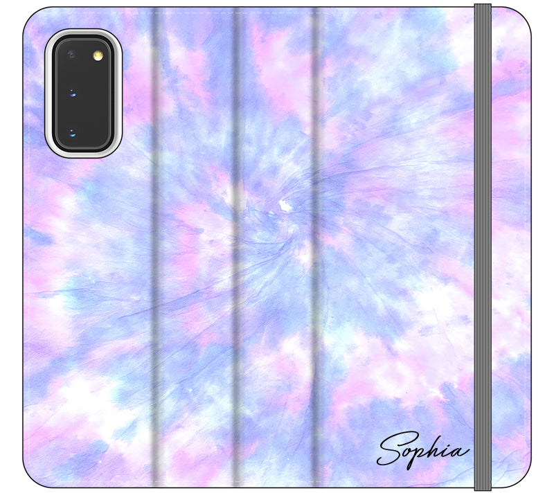Personalised Blue Tie Dye Name Samsung Galaxy S20 Case