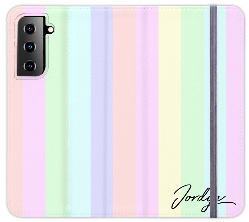 Personalised Pastel Stripes Samsung Galaxy S21 Plus Case