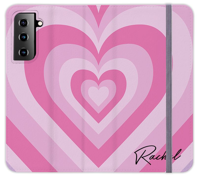 Personalised Pink Heart Latte Samsung Galaxy S21 Plus Case