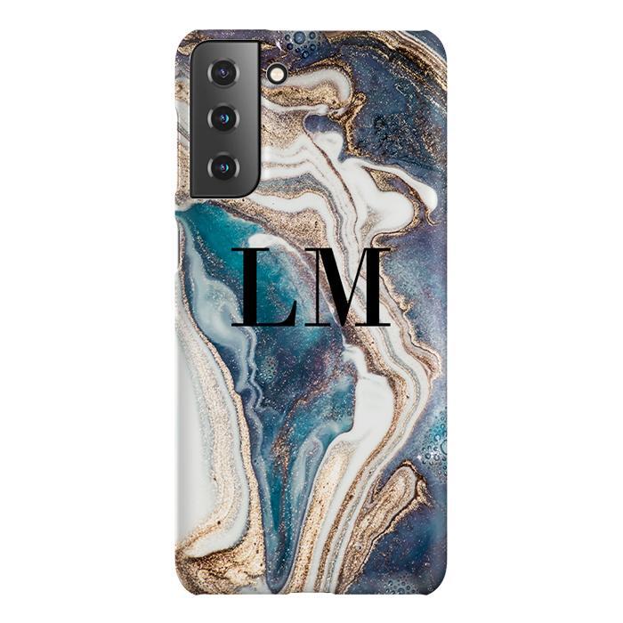 Personalised Luxe Marble Initials Samsung Galaxy S21 Plus Case