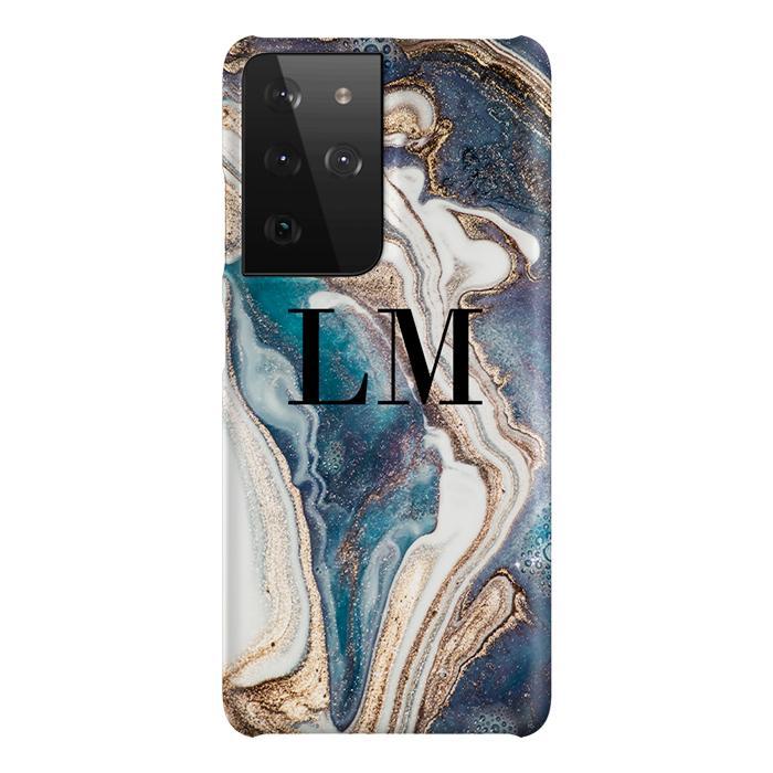 Personalised Luxe Marble Initials Samsung Galaxy S21 Ultra Case