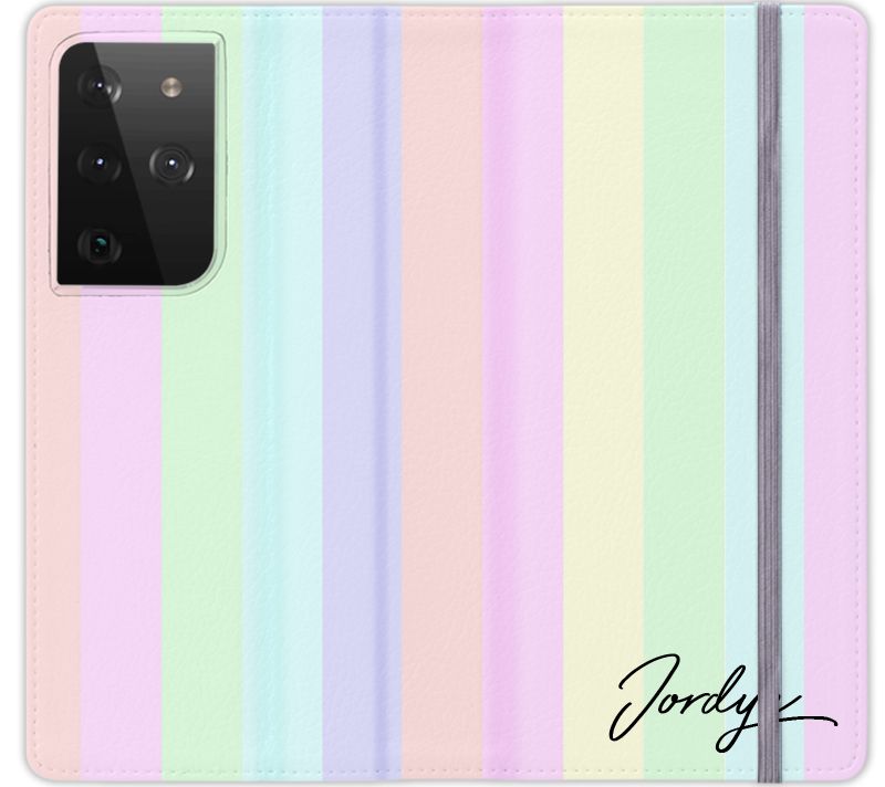 Personalised Pastel Stripes Samsung Galaxy S21 Ultra Case
