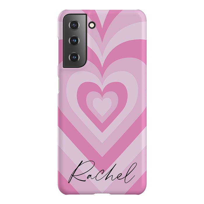 Personalised Pink Heart Latte Samsung Galaxy S22 Plus Case