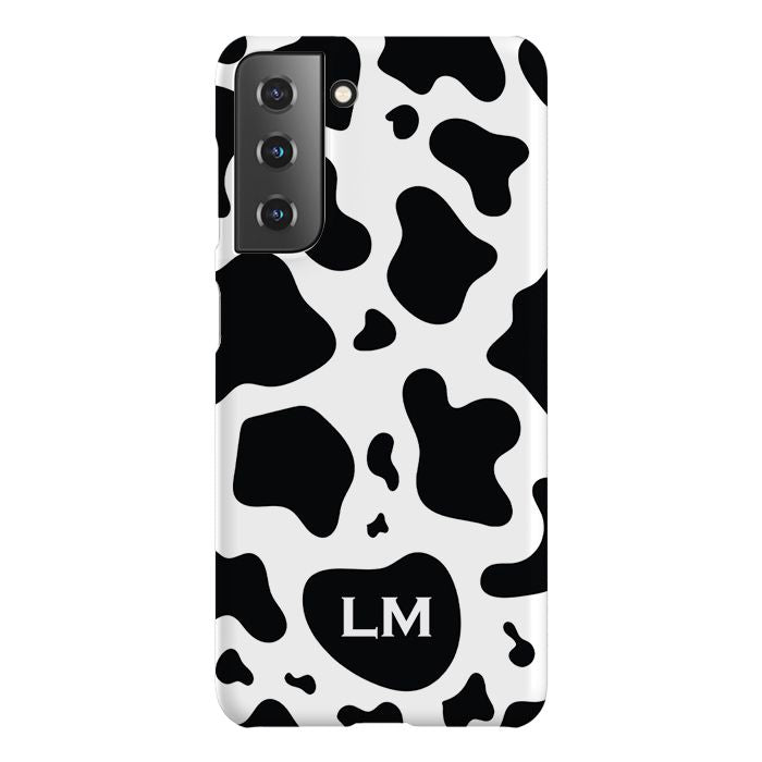 Personalised Cow Print Initials Samsung Galaxy S21 Case