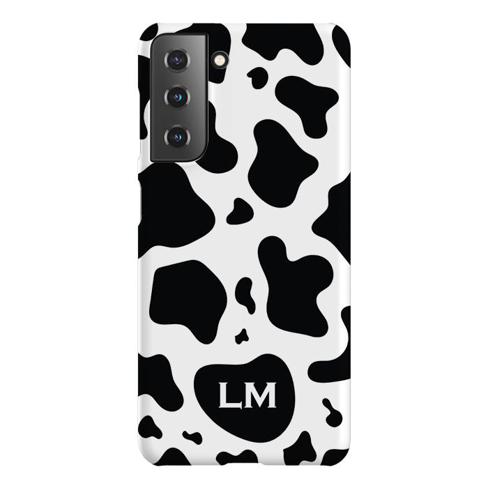 Personalised Cow Print Initials Samsung Galaxy S21 FE Case