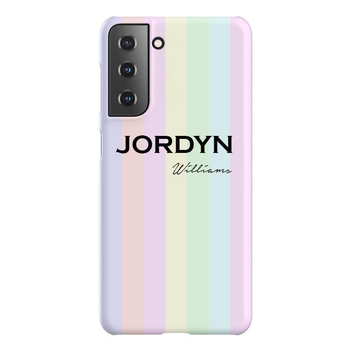 Personalised Pastel Stripes Samsung Galaxy S22 Case