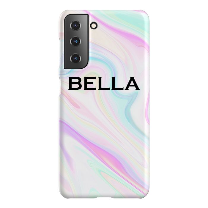 Personalised Pastel Swirl Name Samsung Galaxy S21 Case