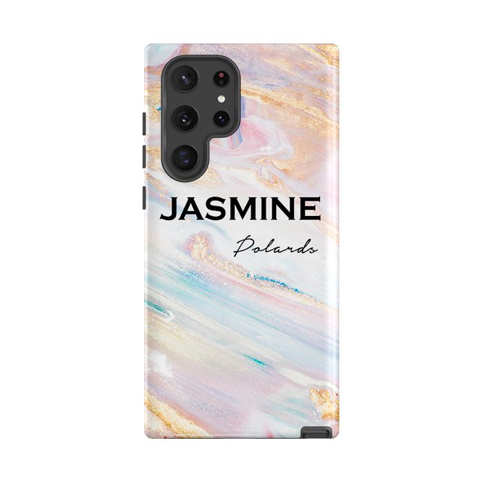 Personalised Blush Marble Name Samsung Galaxy S24 Case