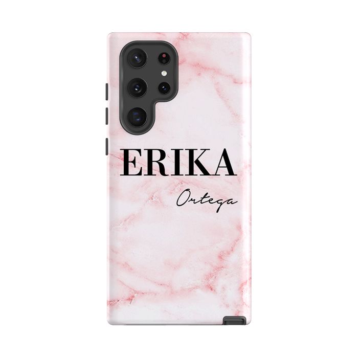 Personalised Cotton Candy Marble Name Samsung Galaxy S22 Ultra Case