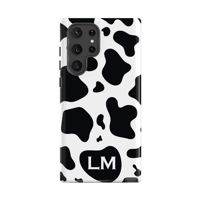 Personalised Cow Print Initials Samsung Galaxy S24 Case