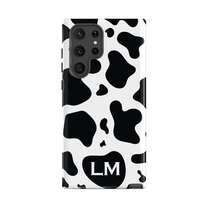 Personalised Cow Print Initials Samsung Galaxy S22 Ultra Case