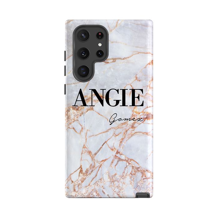 Personalised Fragment Marble Name Samsung Galaxy S24 Case