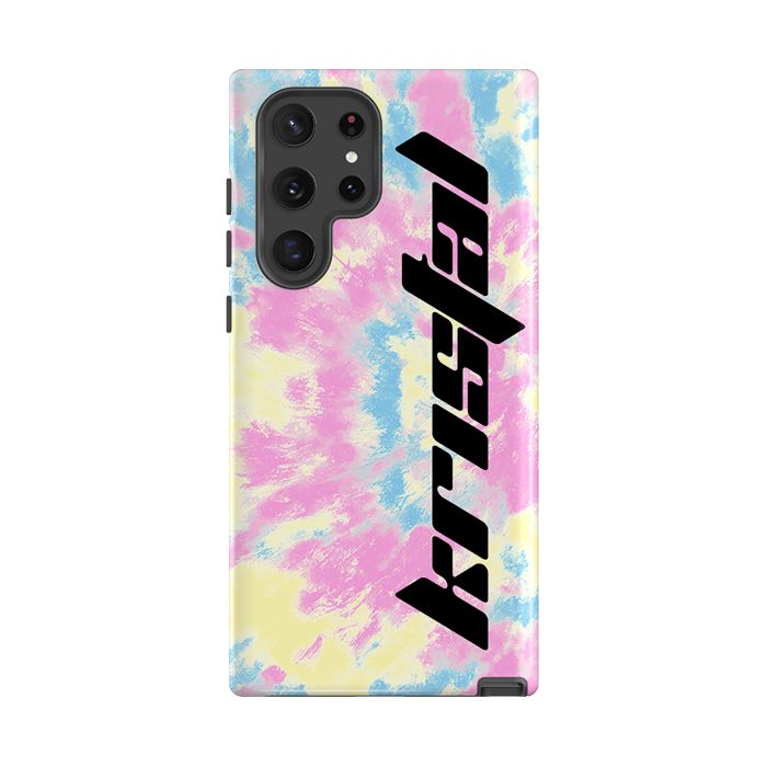 Personalised Multicolor Tie Dye Name Samsung Galaxy S23 Case
