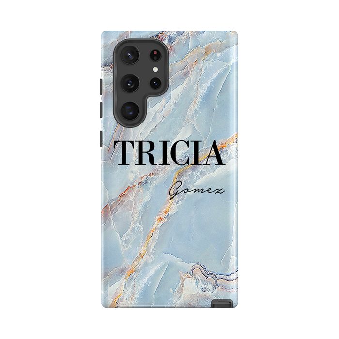 Personalised Ocean Marble Name Samsung Galaxy S22 Ultra Case