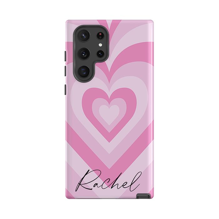 Personalised Pink Heart Latte Samsung Galaxy S22 Ultra Case