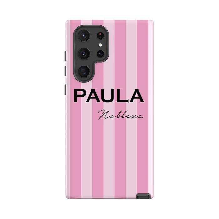 Personalised Pink Stripe Samsung Galaxy S24 Case