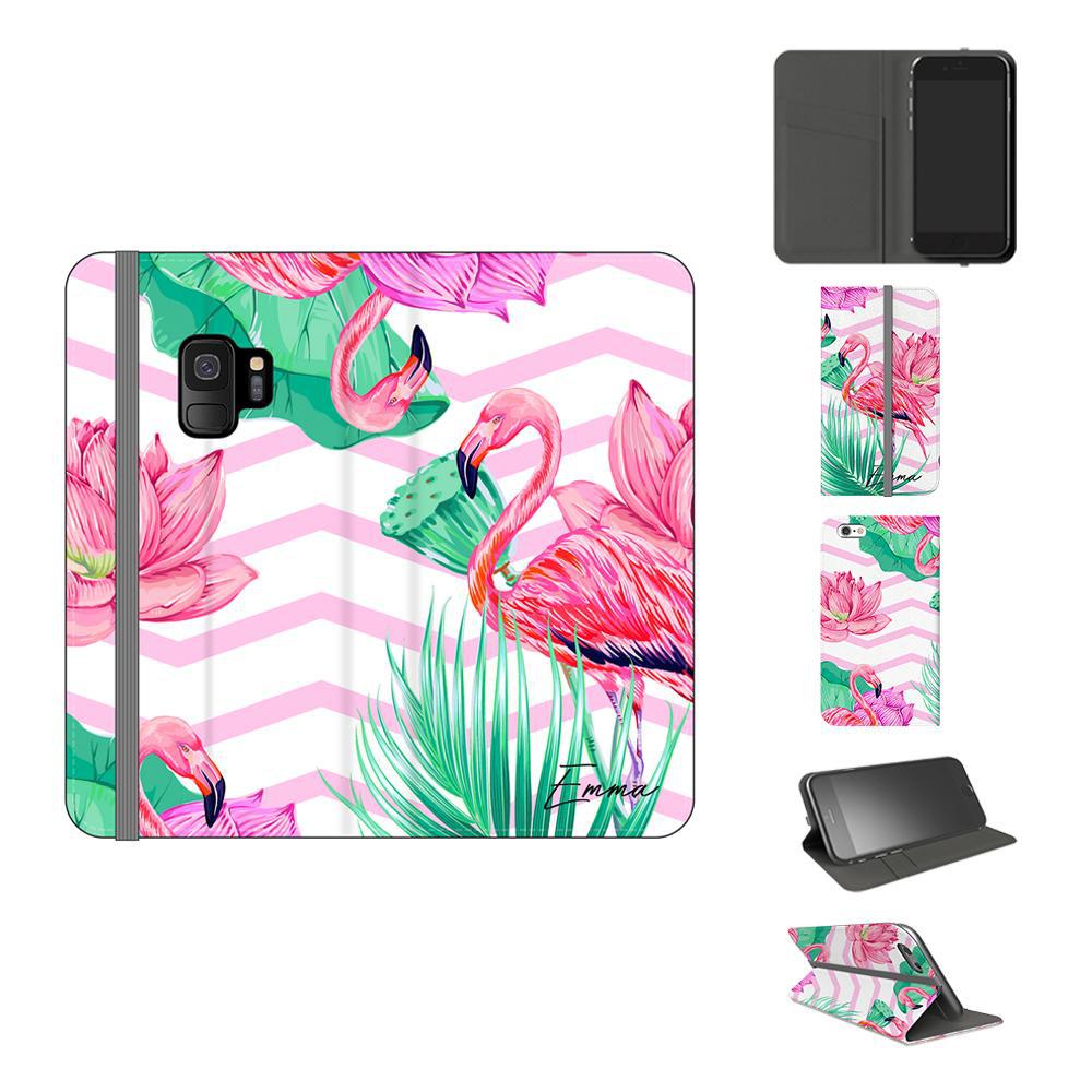 Personalised Flamingo Name Samsung Galaxy S9 Case