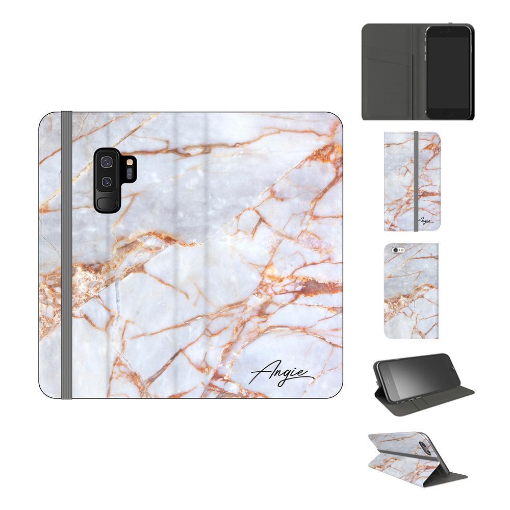 Personalised Fragment Marble Name Samsung Galaxy S9 Plus Case