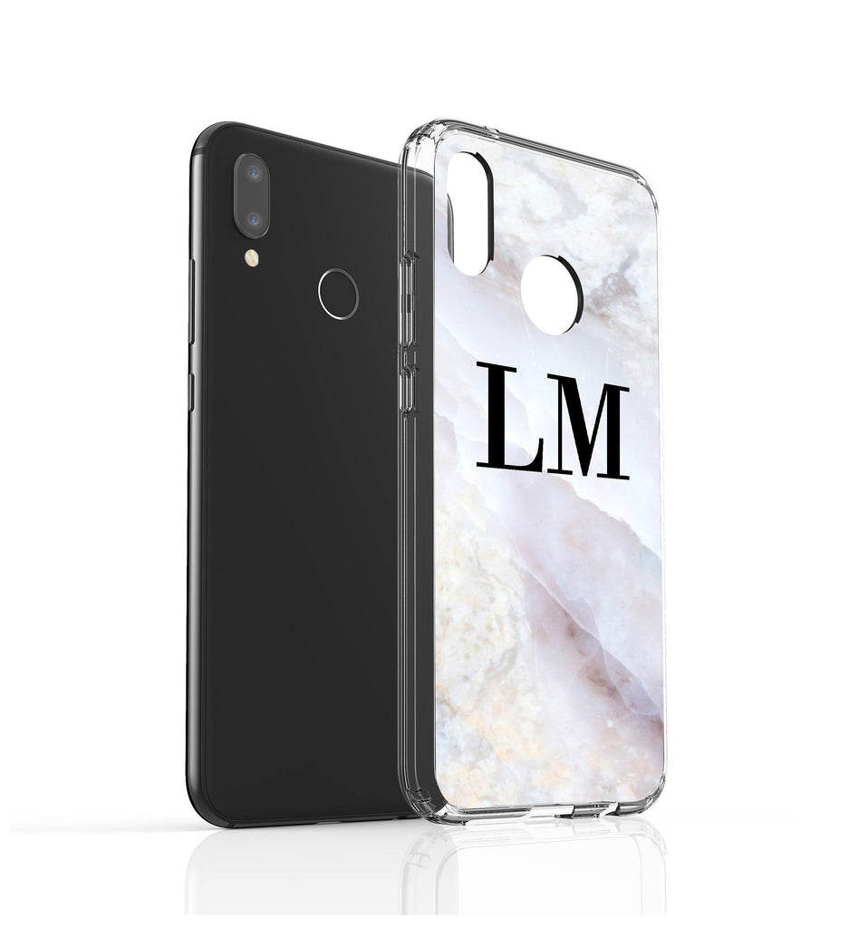 Personalised Stone Marble Initials Huawei P20 Lite Case