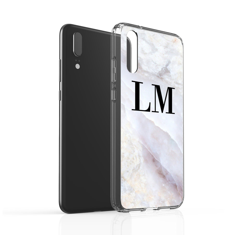 Personalised Stone Marble Initials Huawei P20 Case