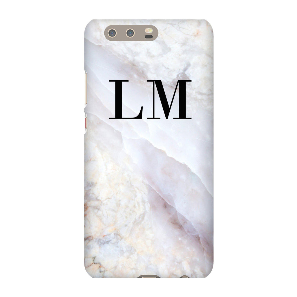 Personalised Stone Marble Initials Huawei P10 Plus Case