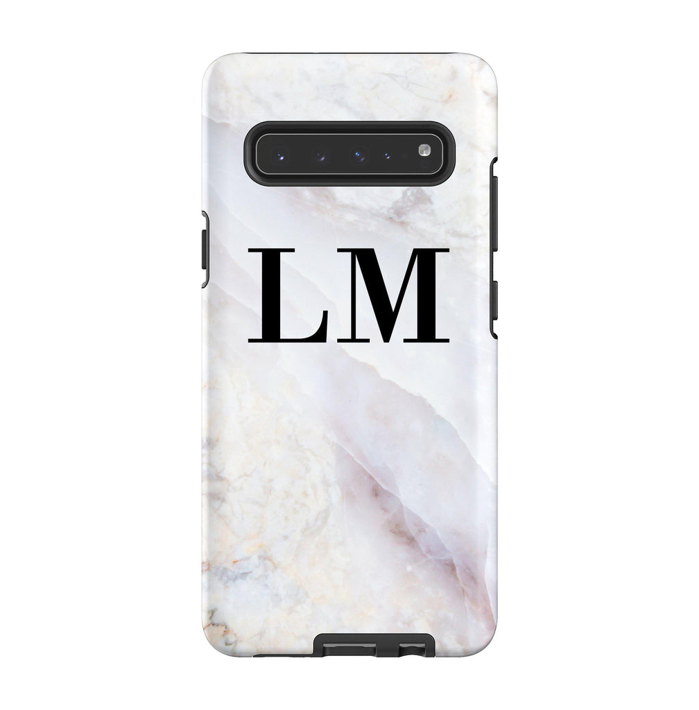 Personalised Stone Marble Initials Samsung Galaxy S10 5G Case