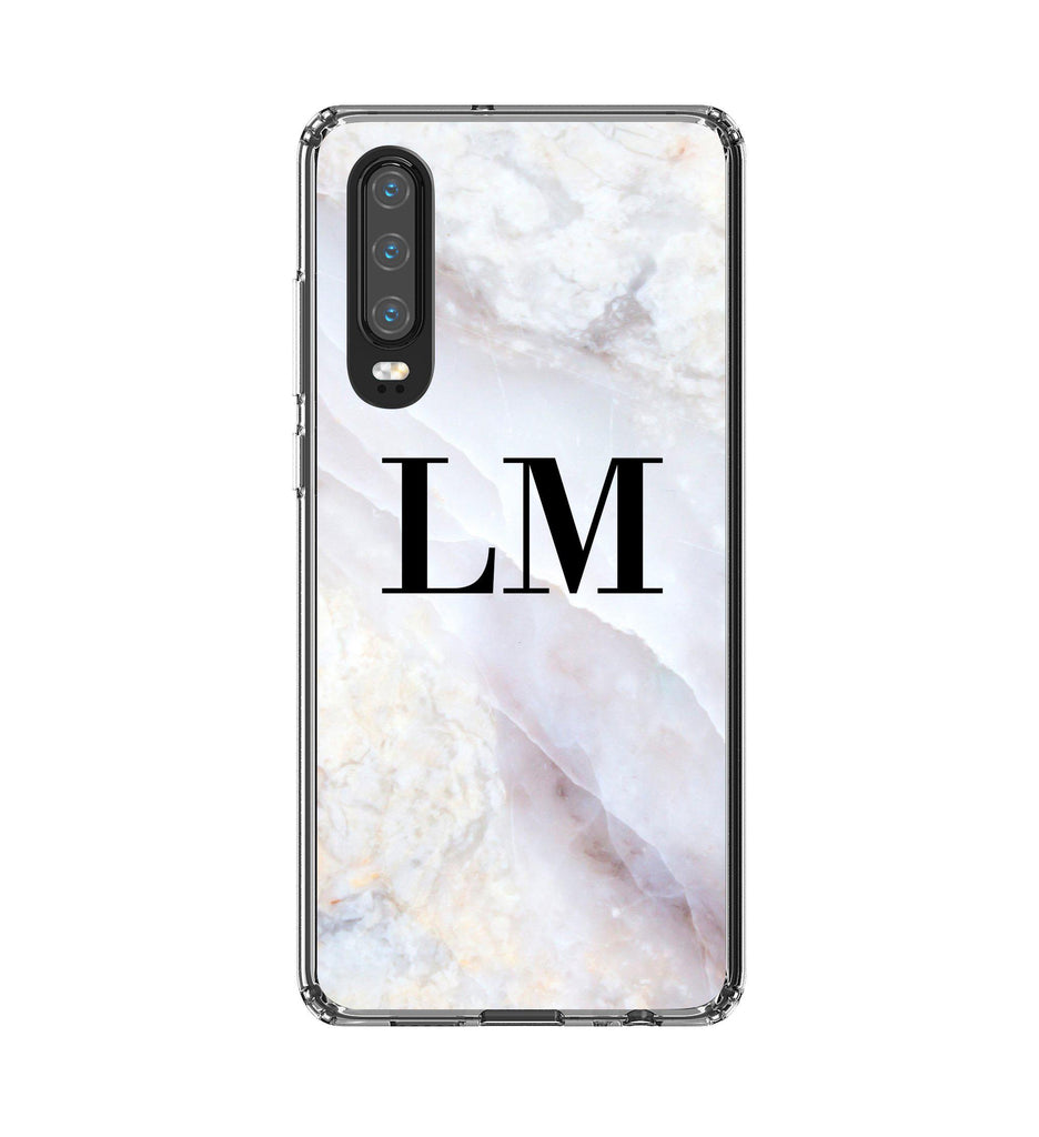 Personalised Stone Marble Initials Huawei P30 Case