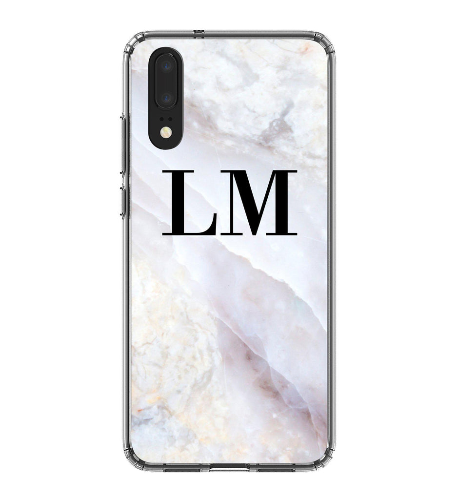 Personalised Stone Marble Initials Huawei P20 Case