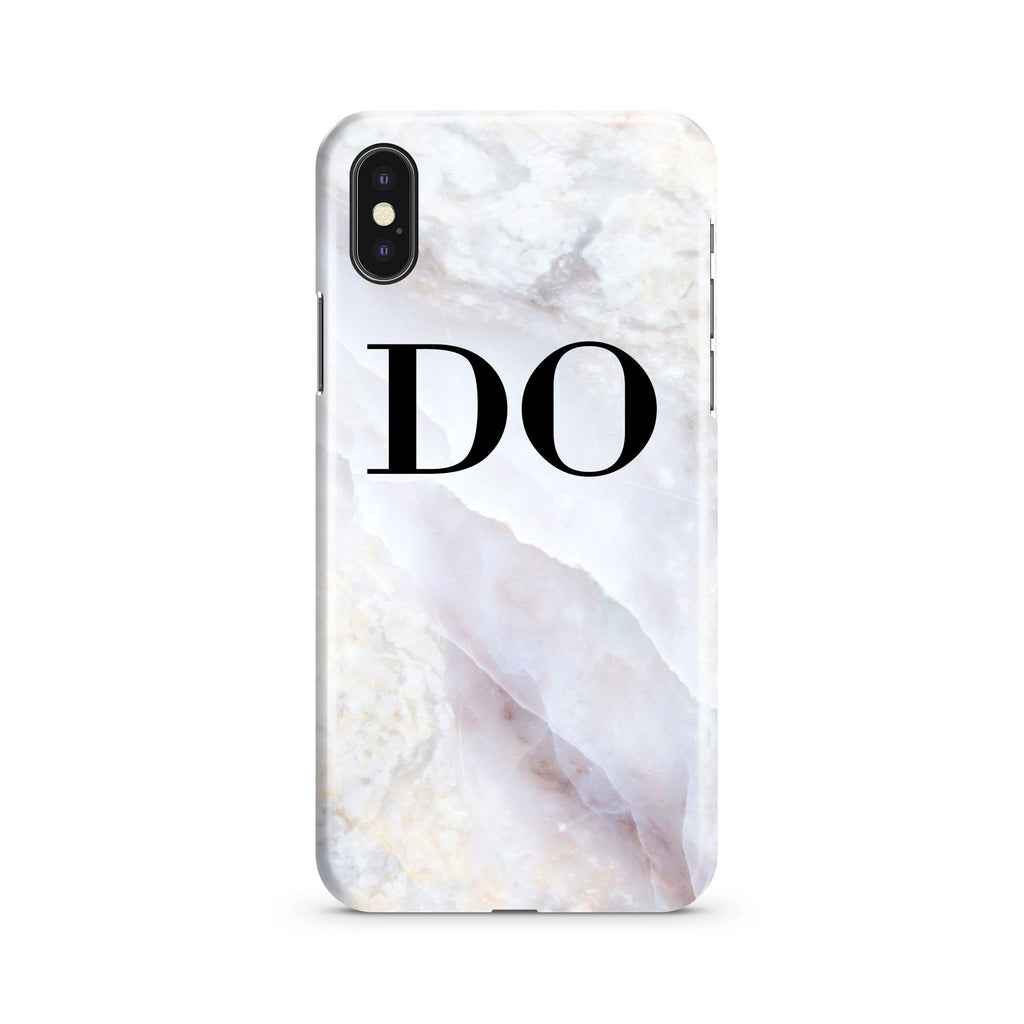 Personalised Stone Marble Initials iPhone XS Max Case