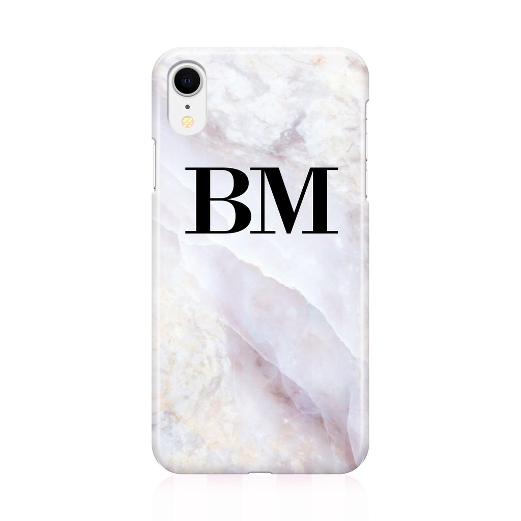 Personalised Stone Marble Initials iPhone XR Case
