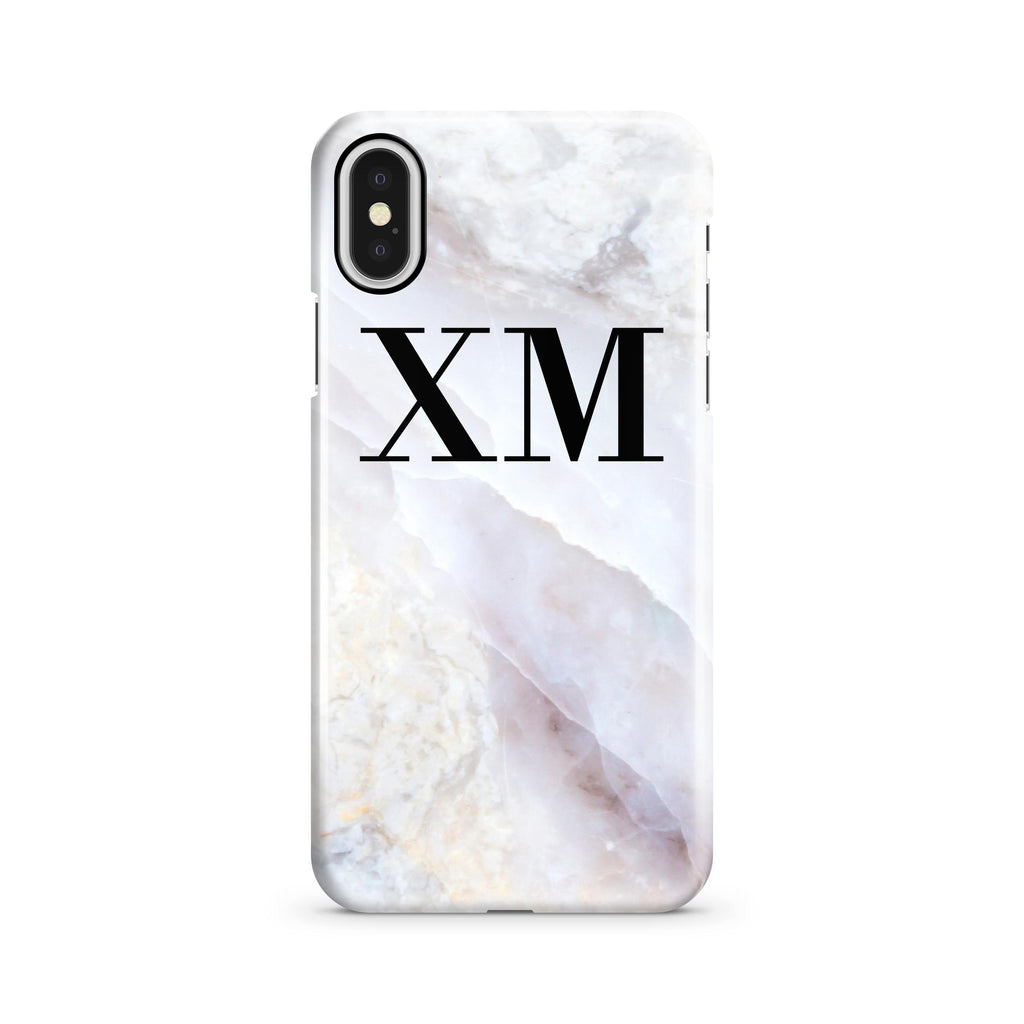 Personalised Stone Marble initials iPhone X Case