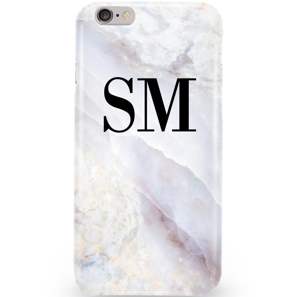 Personalised Stone Marble Initials iPhone 6/6s Case